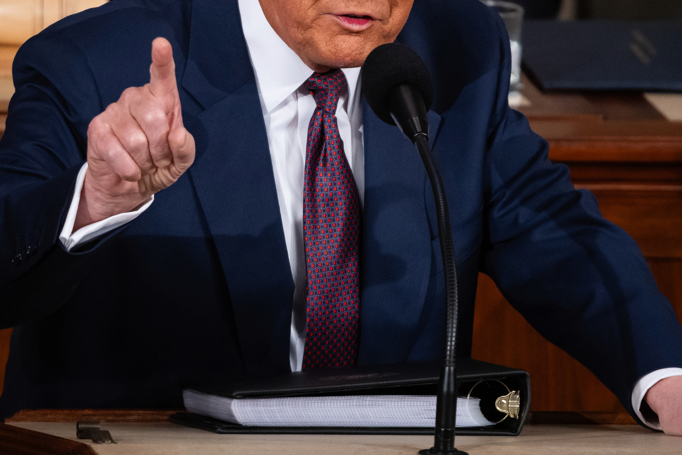 President Donald Trump delivers an address to a joint session of Congress in the House chamber of the U.S. Capitol in Washington on March 4, 2025.