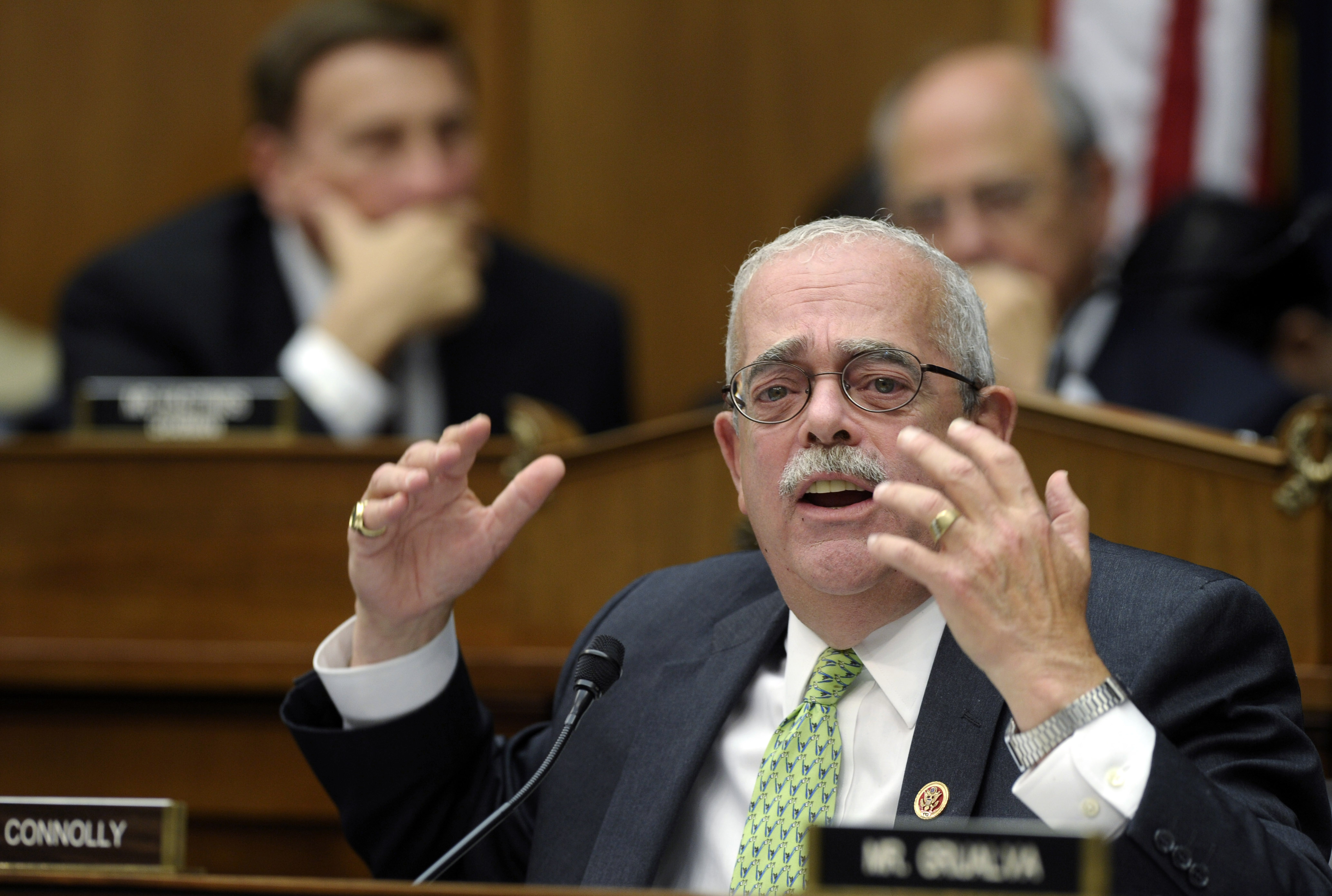 Amid a government shutdown, Rep. Gerry Connolly speaks during a hearing on Capitol Hill on Oct. 16, 2013.  